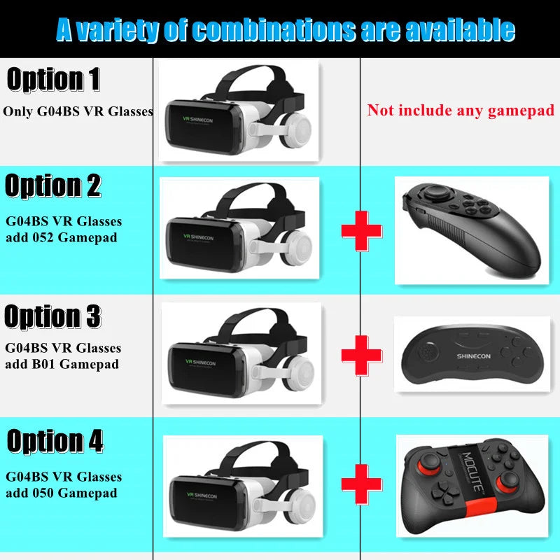 Wireless VR Headset IMAX 3D + Game Controller for Mobile Phones