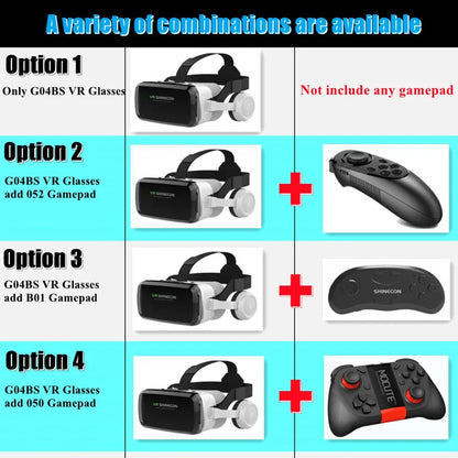 Wireless VR Headset IMAX 3D + Game Controller for Mobile Phones