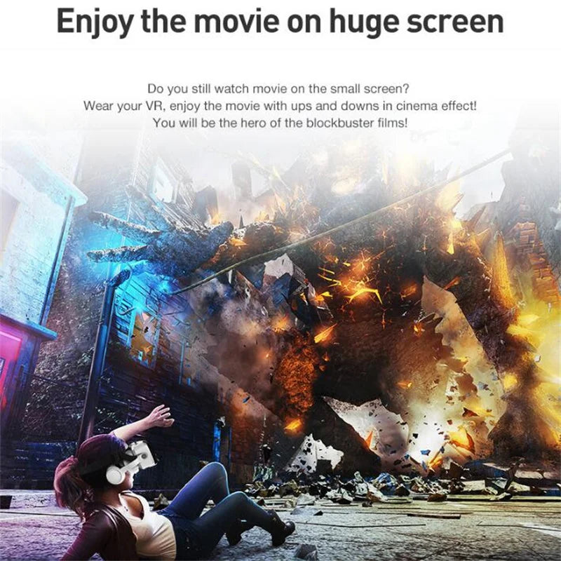 Wireless VR Headset IMAX 3D + Game Controller for Mobile Phones