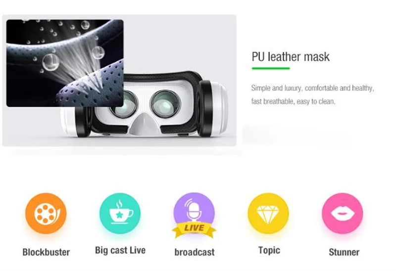 Wireless VR Headset IMAX 3D + Game Controller for Mobile Phones