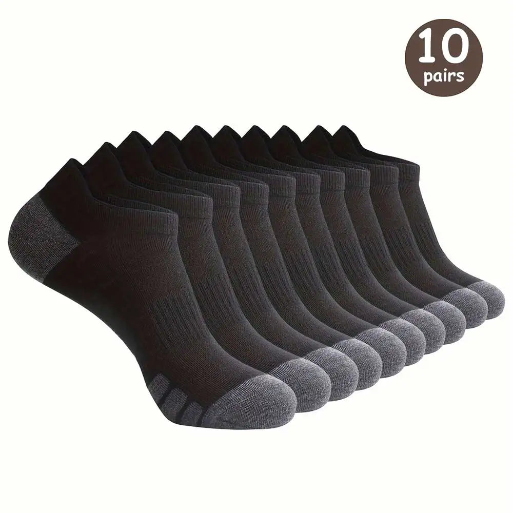 “10 Pairs of Comfortable Low-Cut Odor-Proof Socks – Breathable and Sweat-Absorbing”