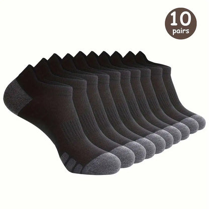 “10 Pairs of Comfortable Low-Cut Odor-Proof Socks – Breathable and Sweat-Absorbing”