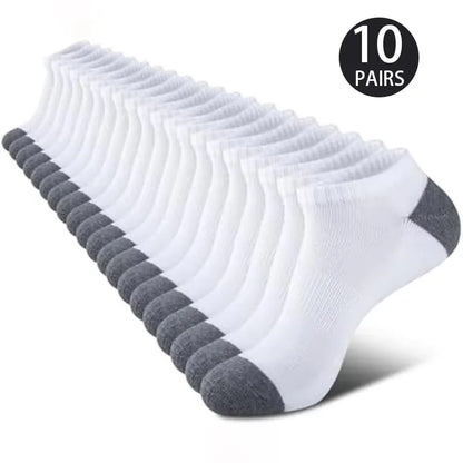 “10 Pairs of Comfortable Low-Cut Odor-Proof Socks – Breathable and Sweat-Absorbing”