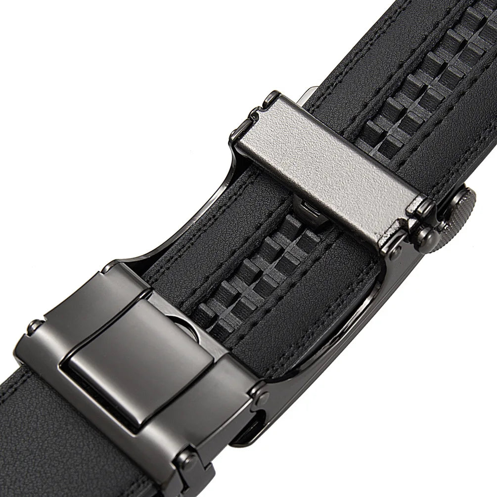 OYIFAN Automatic Buckle Belt for Men, High Quality Genuine Leather Belt, Adjustable Ratchet Belt Fashion Designer Belt Men