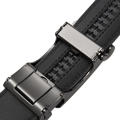 OYIFAN Automatic Buckle Belt for Men, High Quality Genuine Leather Belt, Adjustable Ratchet Belt Fashion Designer Belt Men