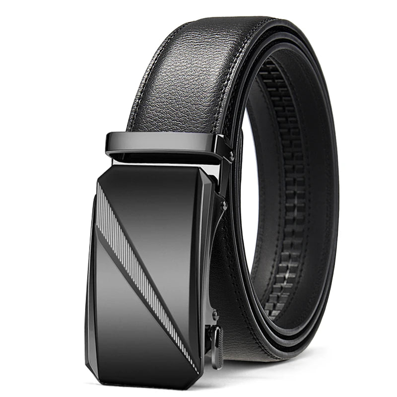 OYIFAN Automatic Buckle Belt for Men, High Quality Genuine Leather Belt, Adjustable Ratchet Belt Fashion Designer Belt Men