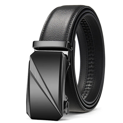 OYIFAN Automatic Buckle Belt for Men, High Quality Genuine Leather Belt, Adjustable Ratchet Belt Fashion Designer Belt Men