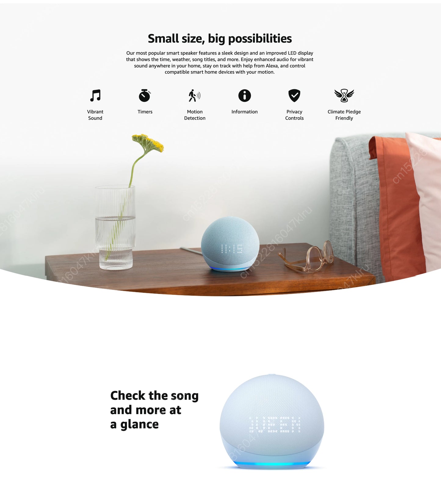 Echo Dot 5th Gen Alexa Speaker – Wi-Fi, Bluetooth & Hands-Free Voice Control