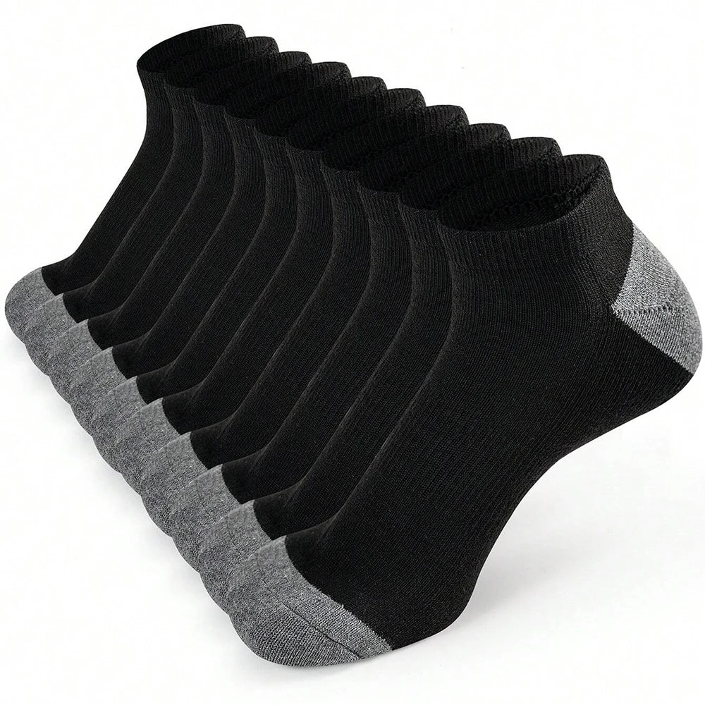 “10 Pairs of Comfortable Low-Cut Odor-Proof Socks – Breathable and Sweat-Absorbing”