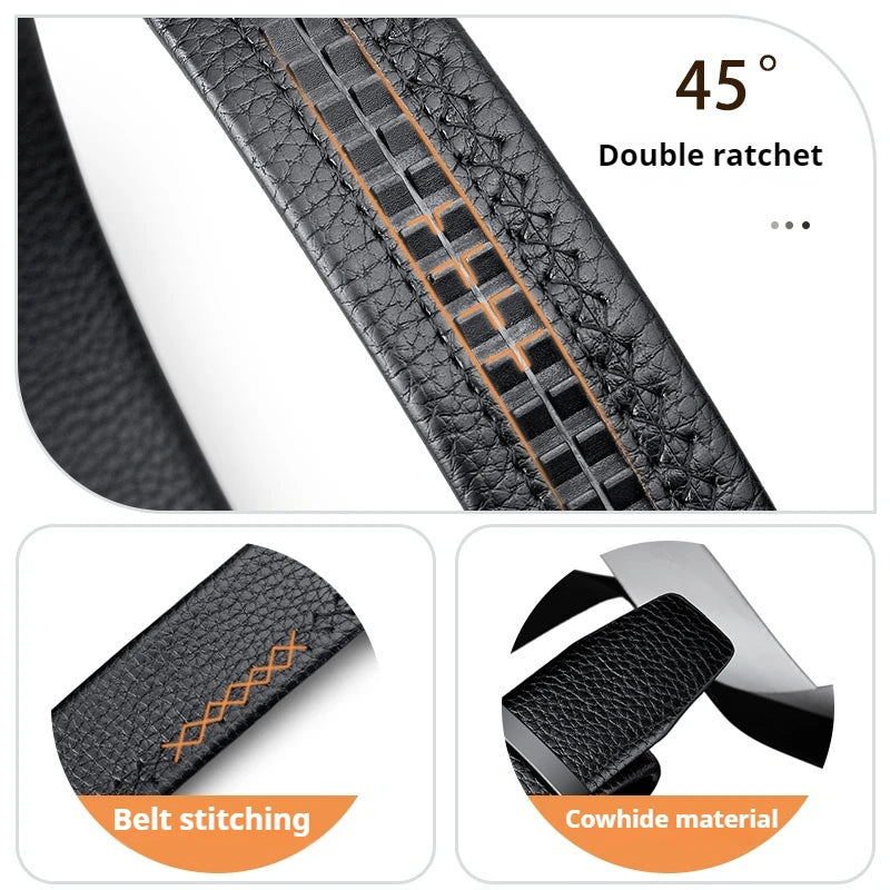 Men’s Business Belt – OYIFAN Genuine Leather, Automatic Buckle, Adjustable Fit