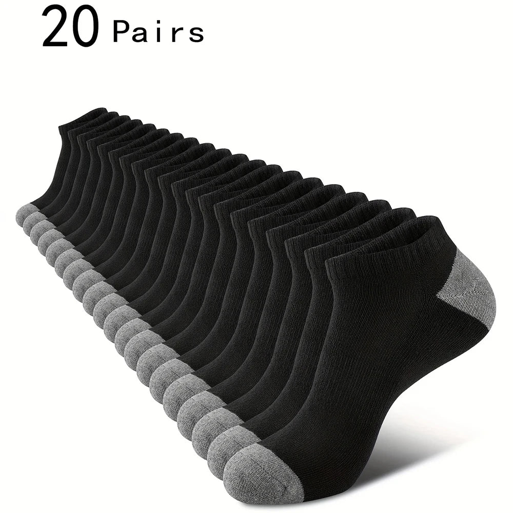 “10 Pairs of Comfortable Low-Cut Odor-Proof Socks – Breathable and Sweat-Absorbing”