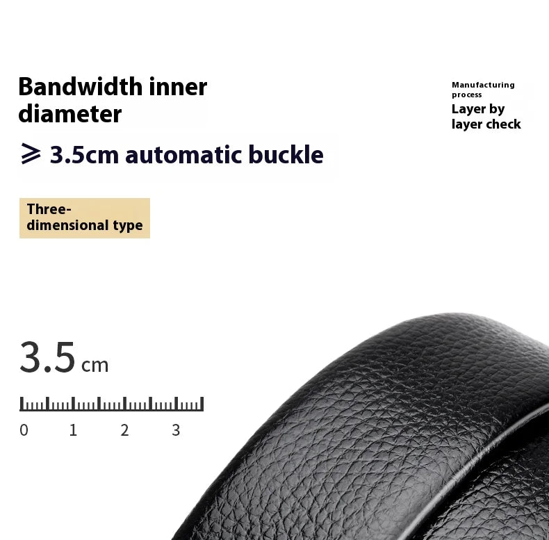 Men’s Business Belt – OYIFAN Genuine Leather, Automatic Buckle, Adjustable Fit