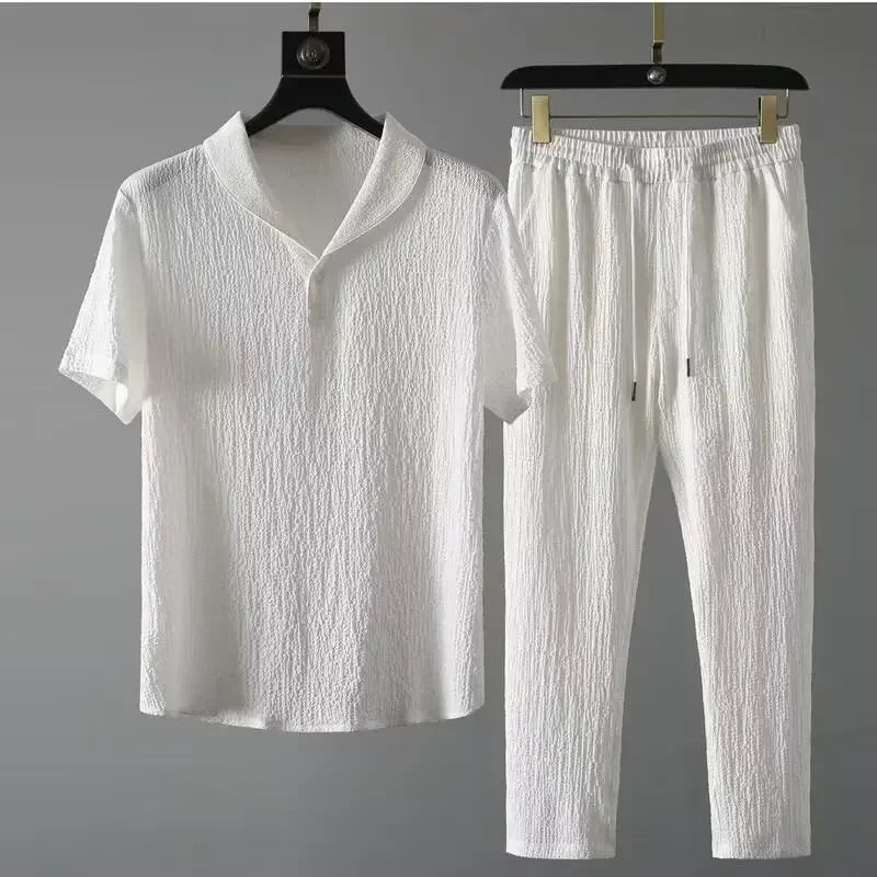 Men's autumn breathable linen suit