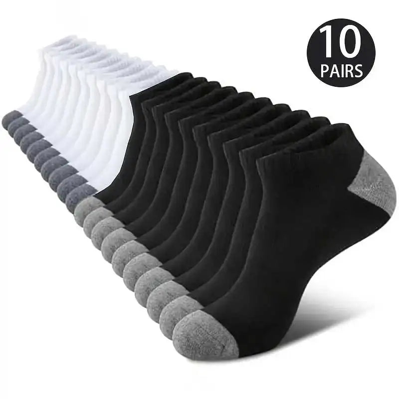 “10 Pairs of Comfortable Low-Cut Odor-Proof Socks – Breathable and Sweat-Absorbing”