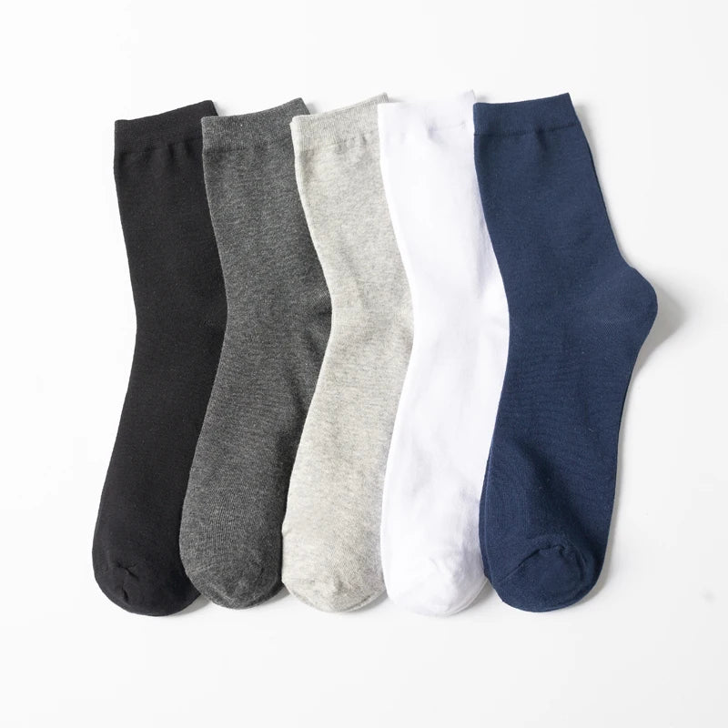 Men’s Combed Cotton Socks 10 Pairs – Breathable Black Business Casual, High Quality.