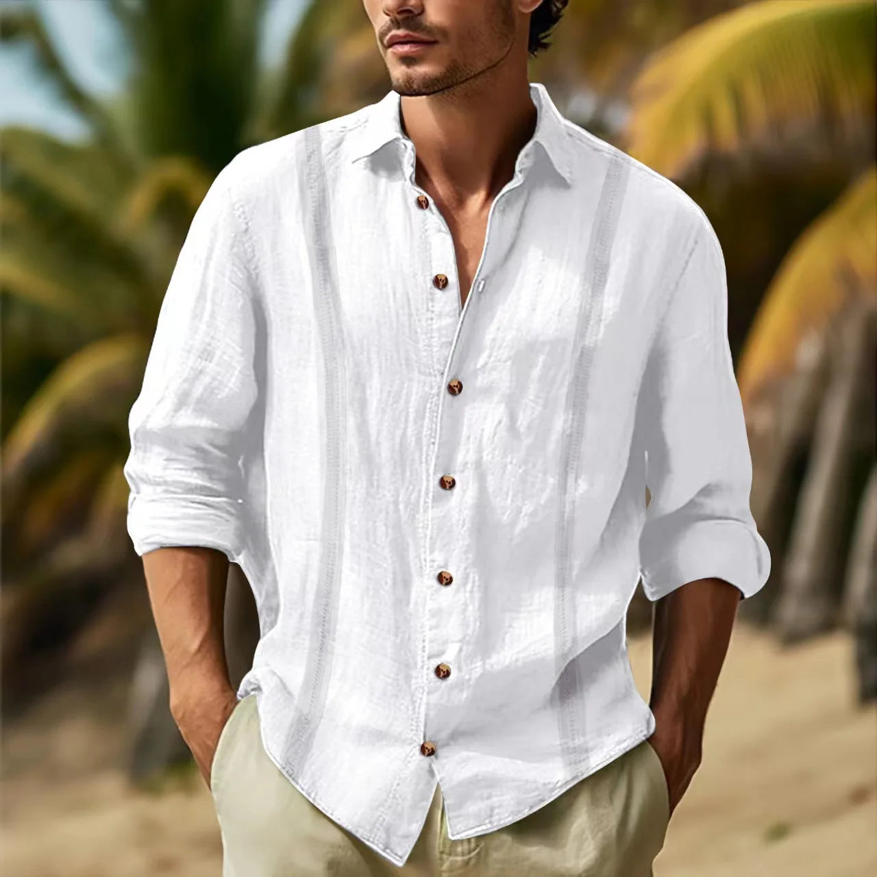 Men’s Cotton Linen Casual Shirt