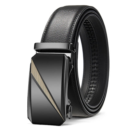 OYIFAN Automatic Buckle Belt for Men, High Quality Genuine Leather Belt, Adjustable Ratchet Belt Fashion Designer Belt Men