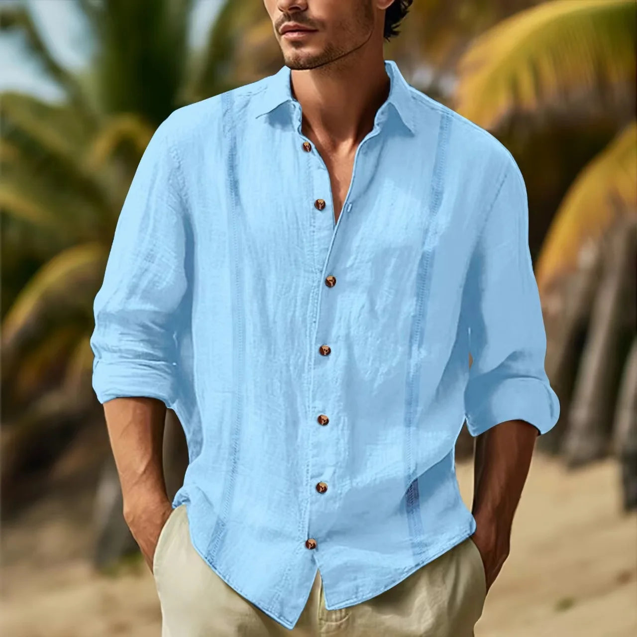 Men’s Cotton Linen Casual Shirt
