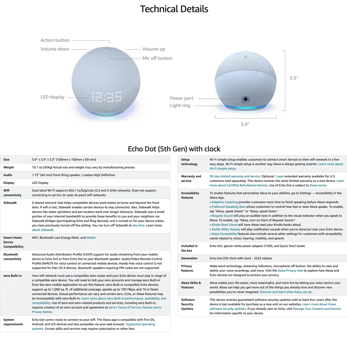 Echo Dot 5th Gen Alexa Speaker – Wi-Fi, Bluetooth & Hands-Free Voice Control