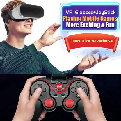 Wireless VR Headset IMAX 3D + Game Controller for Mobile Phones