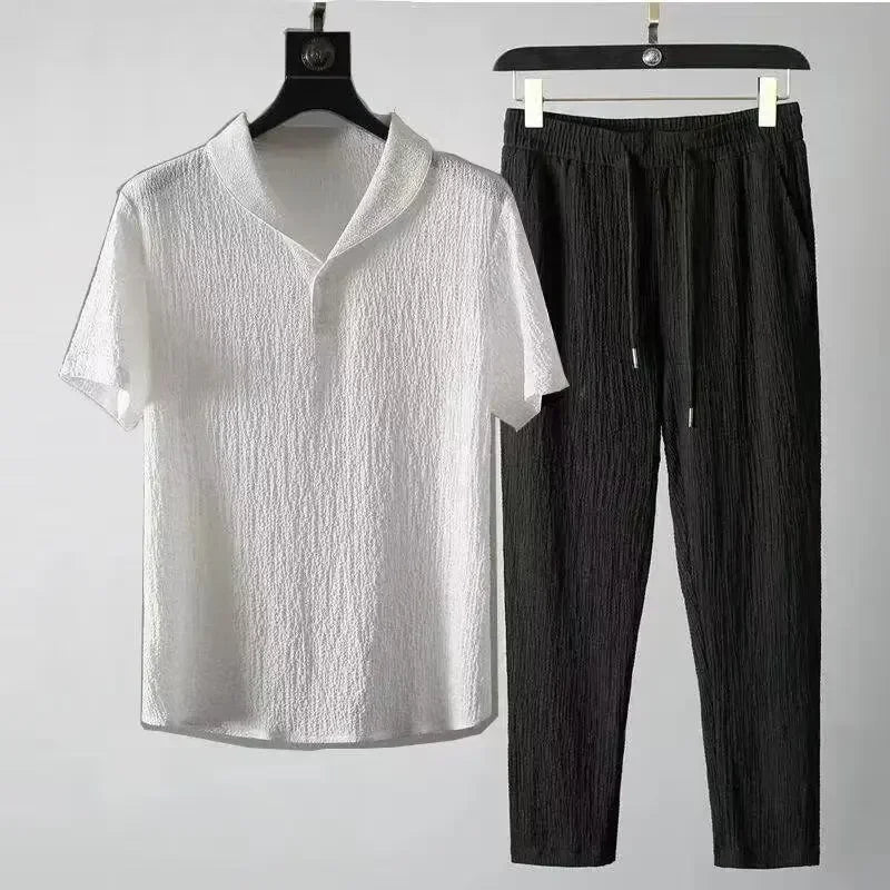 Men's autumn breathable linen suit