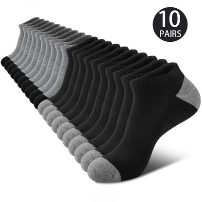 “10 Pairs of Comfortable Low-Cut Odor-Proof Socks – Breathable and Sweat-Absorbing”