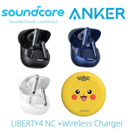 Anker Soundcore Liberty 4 NC Noise-Cancelling Earbuds – Hi-Res Sound, 50-Hour Combo Playtime