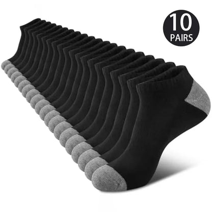 “10 Pairs of Comfortable Low-Cut Odor-Proof Socks – Breathable and Sweat-Absorbing”