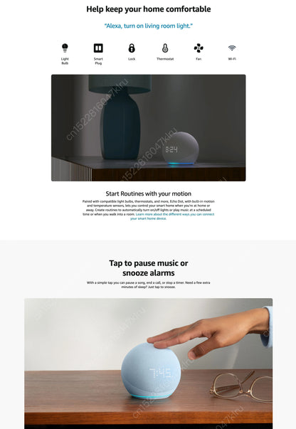 Echo Dot 5th Gen Alexa Speaker – Wi-Fi, Bluetooth & Hands-Free Voice Control